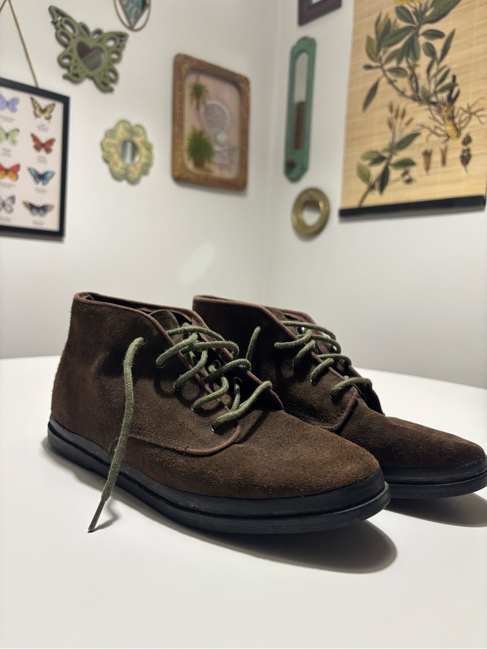 Honors Brown & Green Leather Ankle Cut Booties